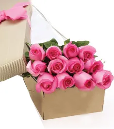 1 Dozen Pink Long Stem Roses in a Box Online Order to Philippines